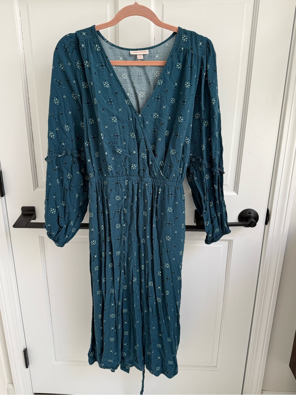 Knox Rose Teal Floral Wrap Midi Dress